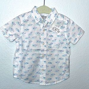 Brand New Children’s Place 12-18 Month Button Up Shark Polo Shirt